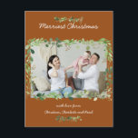 Foto-Karte für die Landschaft Postkarte<br><div class="desc">Modern,  florale Foto Postkarte für dein Weihnachtsgrüße.</div>