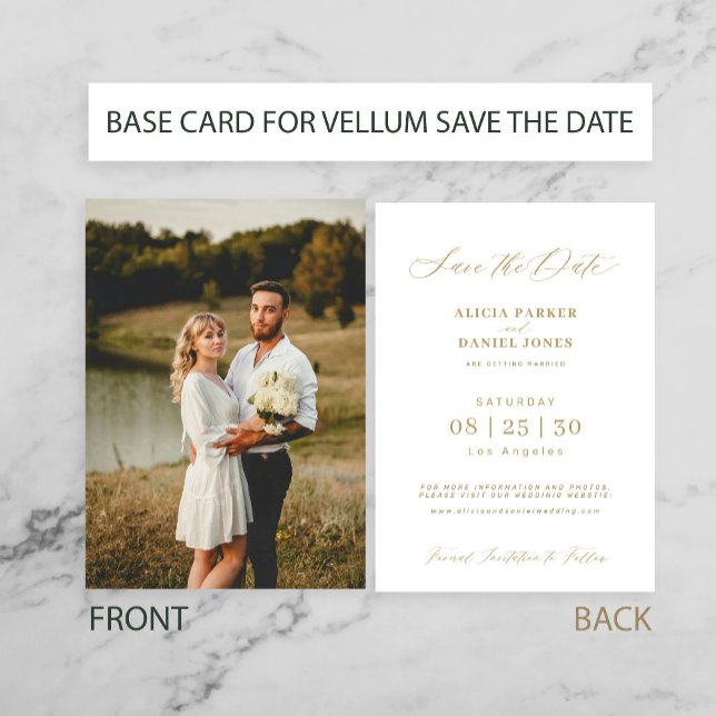 Foto-Karte für Goldbrasse Hochzeit speichern Sie d Save The Date (Von Creator hochgeladen)