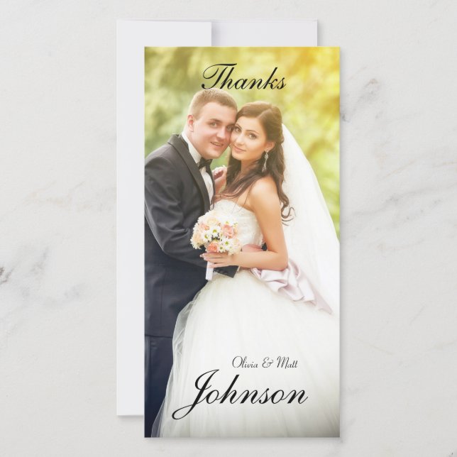 Foto-Karte für Hochzeitstundendank Dankeskarte (Vorderseite)