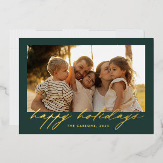 Foto-Karte "Happy Holidays" mit Goldfolien-Prägung Folien Feiertagskarte