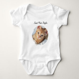 Foto-Katze-Text, austauschbar, lustiger Katzenstil Baby Strampler