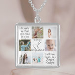 Foto Keepake Moderne Liebe Am besten jemals Oma Sterling Silberkette<br><div class="desc">Moderne,  elegante Collage mit trendiger künstlerischer Typografie mit Hingabe an Ihre geliebte Großmutter,  um den Muttertag oder den Geburtstag von Großmutter mit diesem schönen Sake zu feiern. Personalisieren Sie es mit Ihren besten Fotos und Enkelkindern Namen.</div>