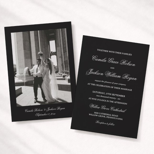 Foto Klasse Schwarze Hochzeit  Einladung (Von Creator hochgeladen)