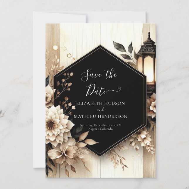 Foto Klassische rustikale Hochzeit Save The Date (Vorderseite)