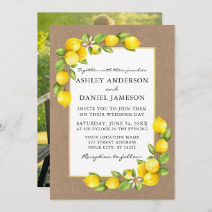 Foto Kraft Wedding Watercolor Lemons Greenerity Einladung