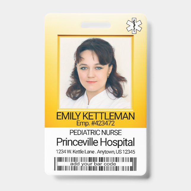 Foto - Krankenschwester - Gelb Ausweis (Vorderseite)