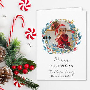 Foto-Kranz-Familien-Weihnachtskarte Karte