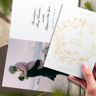 Foto-Kranz Frohe Weihnachten Neues Jahr ECHTES G Folienkarte