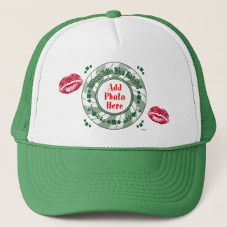 FOTO Küss Me Ich bin Irish Green Striped Circle Ki Truckerkappe