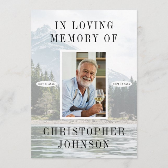 Foto "Lake Mountain" 2-Seiten-Beerdigung Programm (Vorderseite)