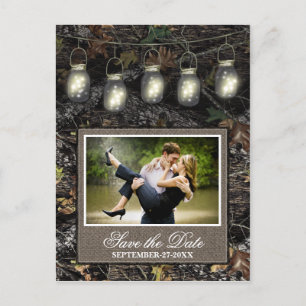 Foto Land Mason Jar Camo Save The Date Karten