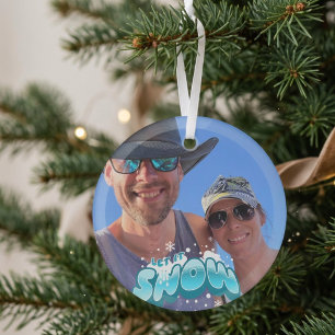 Foto LASSEN SIE IT SNOW personalisieren Ornament Aus Glas