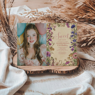 Foto Launige Blumenwiese Sweet Sixteen Einladung