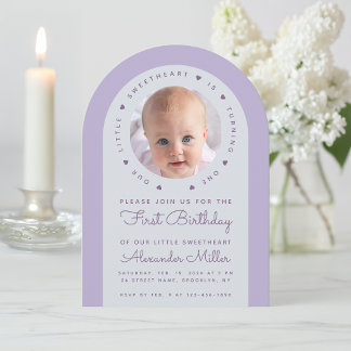 Foto Lavender Arch Unser kleiner Sweetheart Geburt Einladung