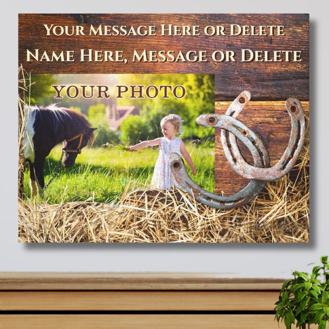 Foto-Leinwand mit Ihrem Foto und Ihrer Nachricht Leinwanddruck (Horse Memorial Gifts, or, Personalized Horse Gifts for Horse Lovers. Gifts for Horse Owners. )