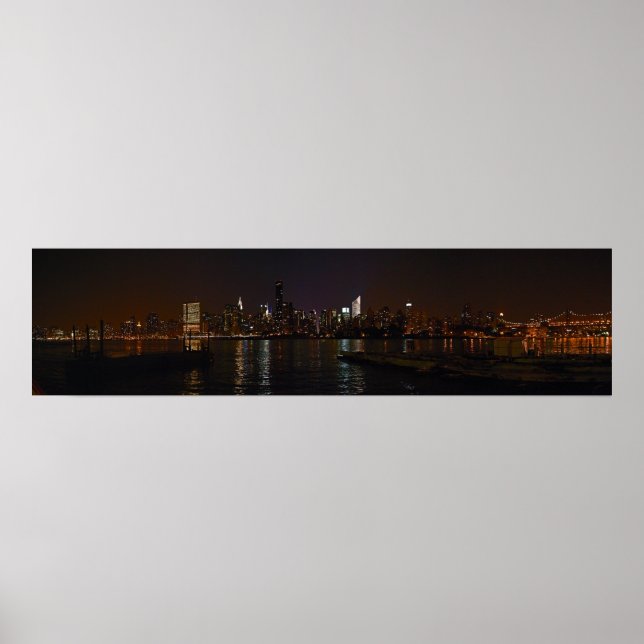 Foto Leinwand New Yorker Nachtskyline Poster (Vorne)