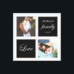 Foto Leinwanddruck<br><div class="desc">Pastellfarbenpalette zwei Foto maßgeschneiderte Wandkunst mit elegantem Skript "Liebe" und "Familie" und Ihre eigene Monografie und Datum. Schöner Akzent personalisierter Wohngestaltung</div>