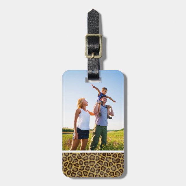 Foto-Leoparmanschluss Gepäckanhänger (Vorderseite vertikal)