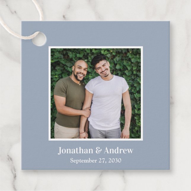 Foto LGBTQ Hochzeit Geschenkanhänger (Vorderseite)