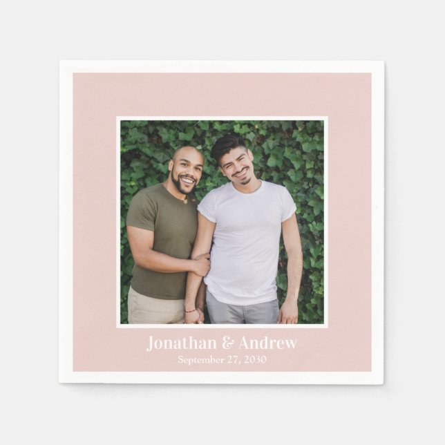 Foto LGBTQ Hochzeit Serviette (Vorderseite)