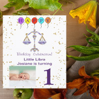 Foto & Libra Geburtstag mit Gold & Balloons