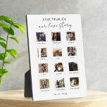 Foto-Liebe für Personalisierte Skriptpaare Fotoplatte<br><div class="desc">Script Personalisiert Couples Foto Liebe Story plaque</div>