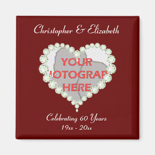 Foto-Liebe-Herz-Diamant-Jahrestags-Memento Magnet