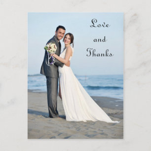 Foto-Liebe und Dank für Hochzeiten - Postkarte