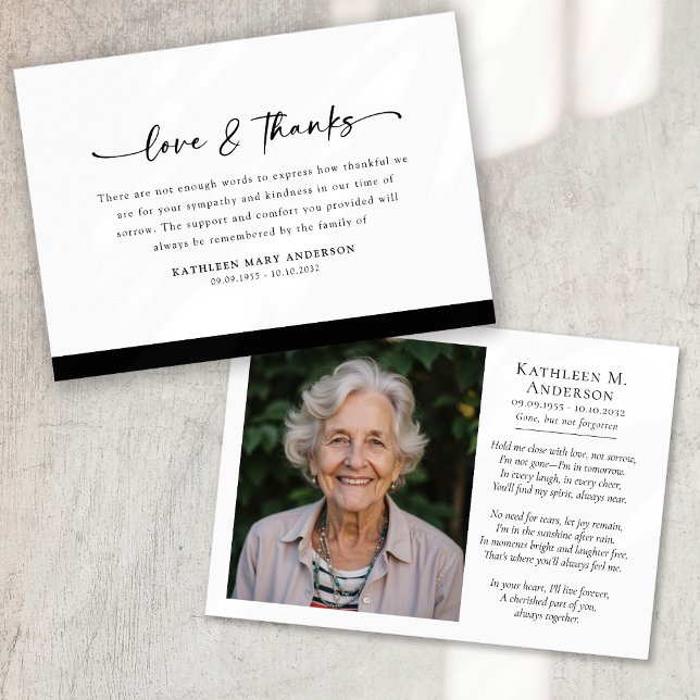 Foto-Liebe und dank-Script-Beerdigung Dankeskarte (Von Creator hochgeladen)