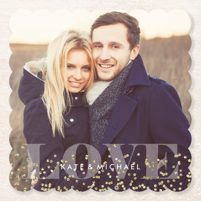 Foto Liebe und Glitzern Untersetzer (Vorderseite)