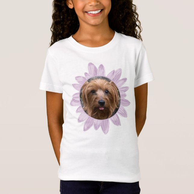 Foto Lila Blume Personalisiert T-Shirt (Vorderseite)