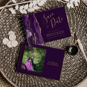 Foto Lila Gold Achat Pflaume Hochzeit Termin vorme Save The Date