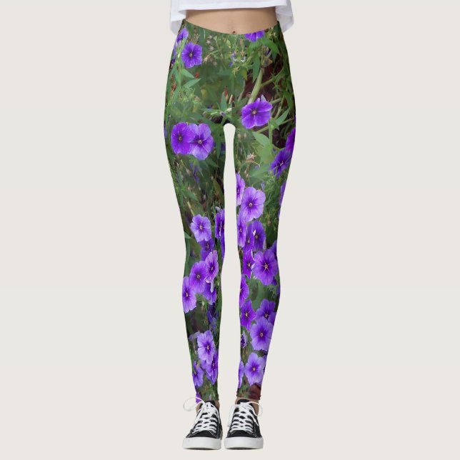 Foto Lila Phlox-Blume auf Leggings (Vorderseite)