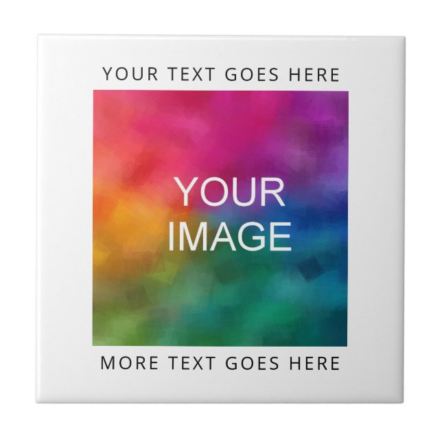 Foto-Logo-Add-Text hochladen Fliese (Vorderseite)