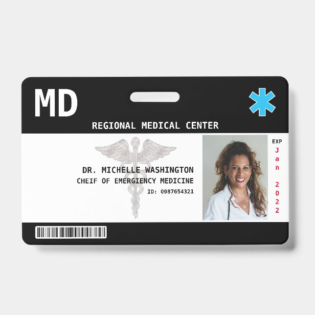 Foto, Logo, Bar Code-ID-Abzeichen für benutzerdefi Ausweis (Vorderseite)