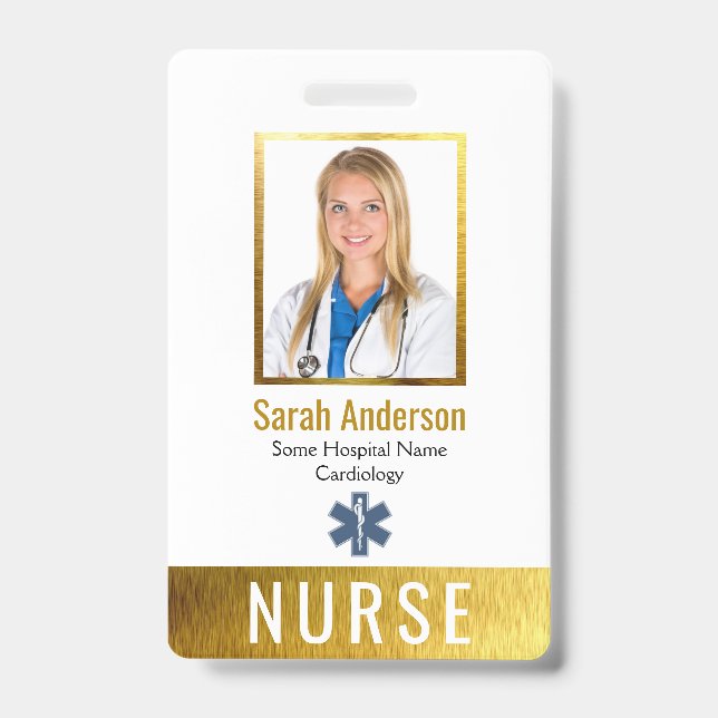 Foto-Logo Barcode-Imitate Gold Elegant Classic Ausweis (Vorderseite)