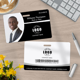 Foto Logo Barcode Mitarbeiter Schwarz und Weiß Ausweis