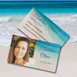 Foto Logo Beach Scene Travel Blue Visitenkarte
