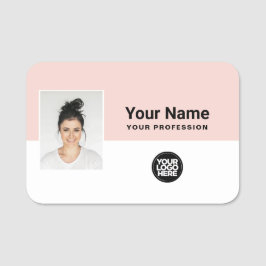 Foto, Logo, Beruf des Mitarbeiters Namensschild