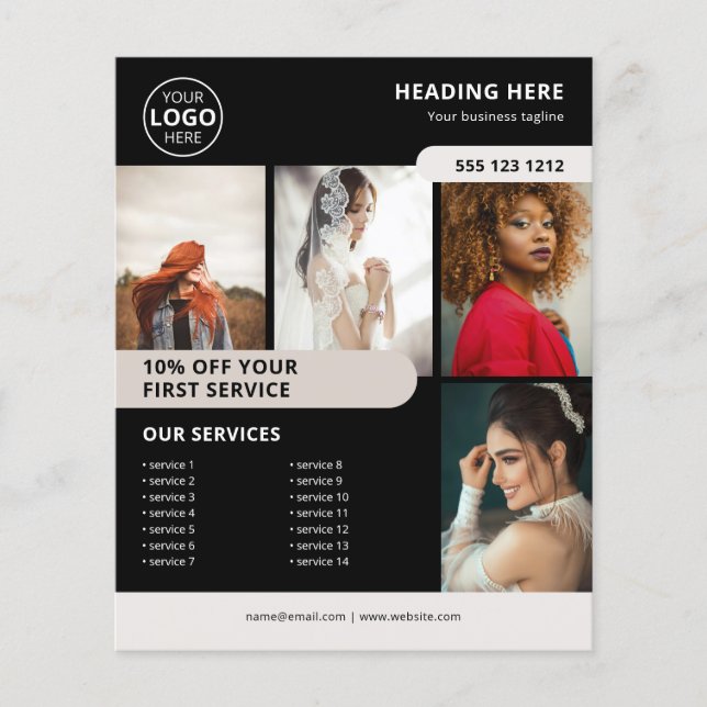 Foto Logo Business Marketing Black Flyer (Vorne)