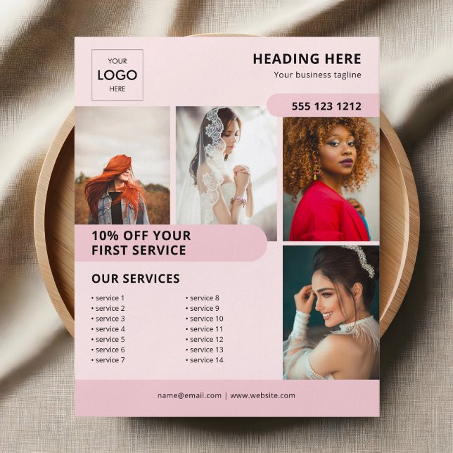 Foto-Logo-Business-Marketing Rosa Flyer (Von Creator hochgeladen)