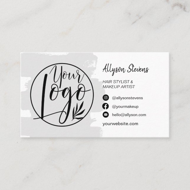 Foto-Logo für graue Bürste Visitenkarte (Vorderseite)