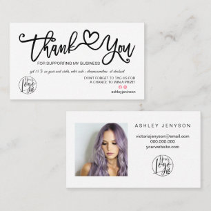 Foto-Logo für Schwarz/Weiß, danke Visitenkarte