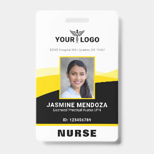 Foto-Logo Gelb Schwarz Vorlage Firmenname ID Ausweis