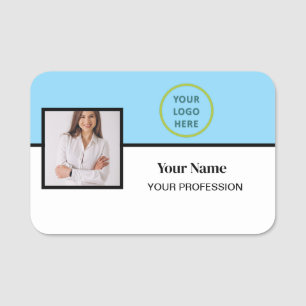 Foto, Logo, Name des Fachpersonals Namensschild