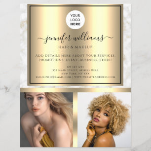 Foto-Logo QR-Code Modernes Werbegoldmarmor Flyer