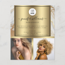 Foto-Logo QR-Code Werbung Gold-Marmor Moderne Flyer