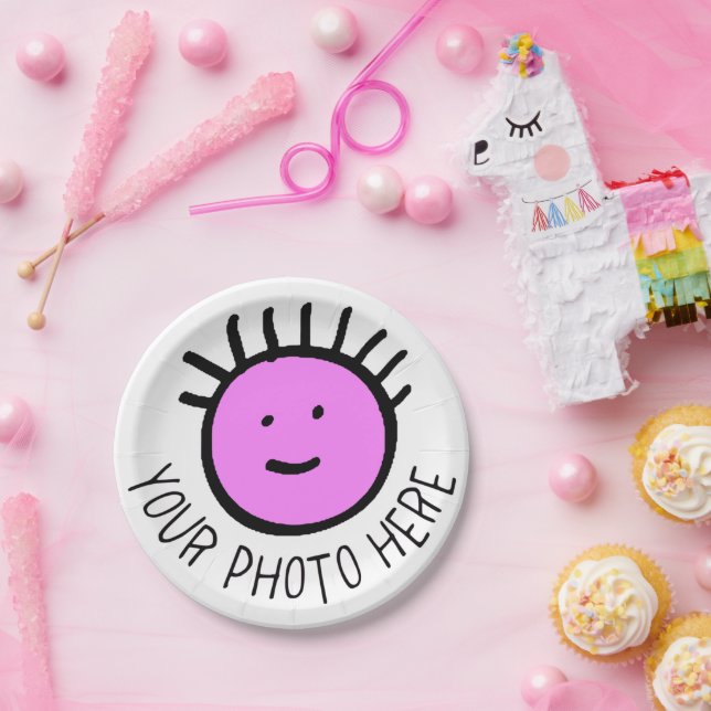 Foto/Logo-RUNDFONDS-Teller - 7 Zoll klein Pappteller (Party)