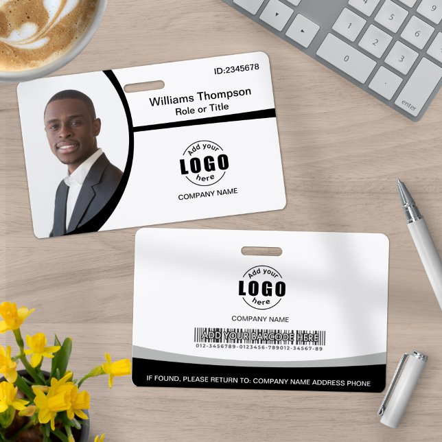 Foto Logo Strichcode Mitarbeiter Schwarz und Weiß Ausweis (Von Creator hochgeladen)