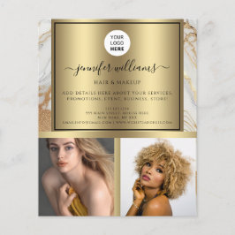 Foto Logo Werbung Gold Weißer Marmor Moderne Flyer